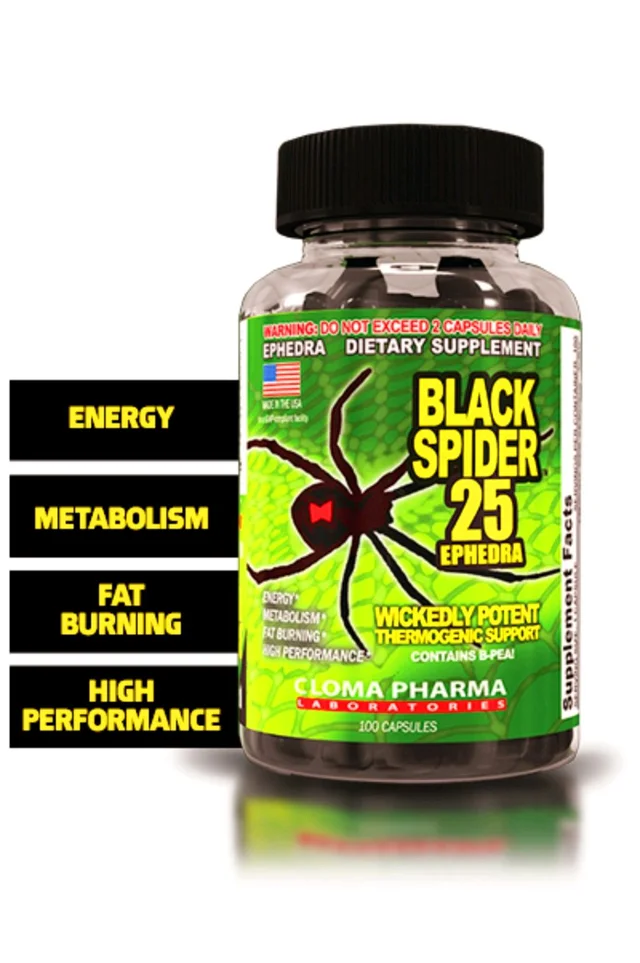 Cloma Pharma Black Spider Fat Burner, - 100 capsules