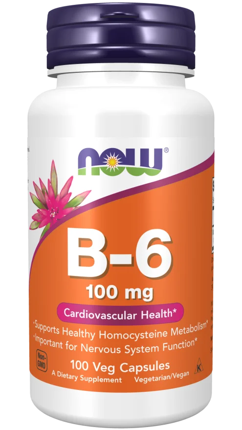 Now Vitamin B-6 100 mg - 100 Veg Capsules