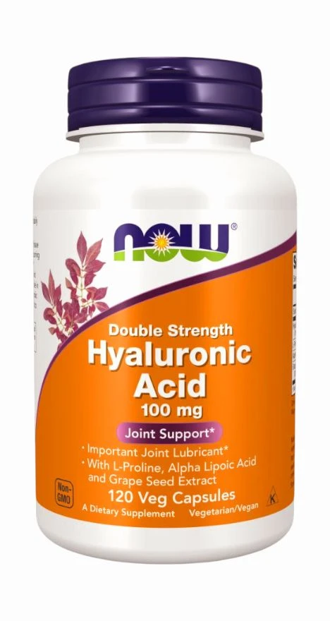 Now Hyaluronic Acid, Double Strength 100 mg - 120 Veg Capsules