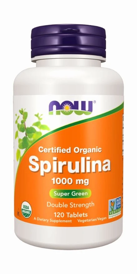 Now Organic Spirulina Double Strength, 1000 mg - 120 Tablets