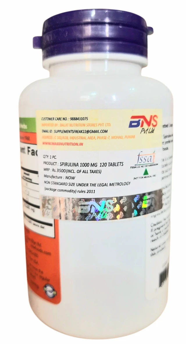 Now Organic Spirulina Double Strength, 1000 mg - 120 Tablets