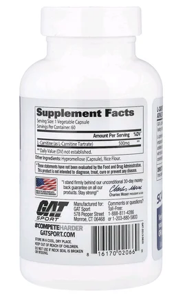 GAT Sport L-Carnitine - 60 Veg Capsules