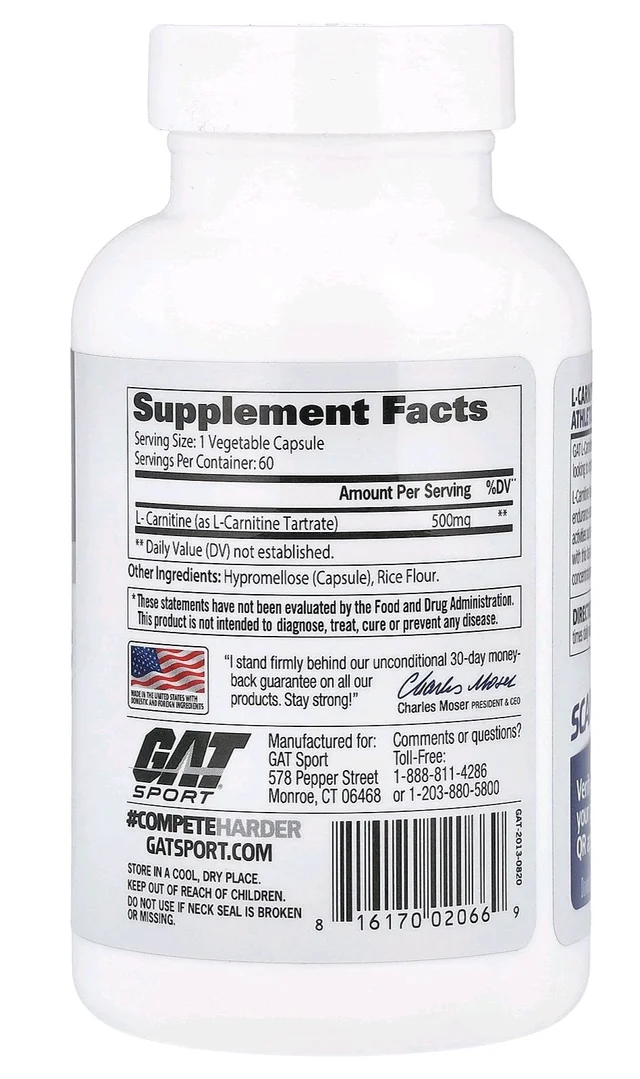 GAT Sport L-Carnitine - 60 Veg Capsules