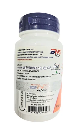 Now MK-7 Vitamin K-2 100 mcg 60 Veg Capsule -