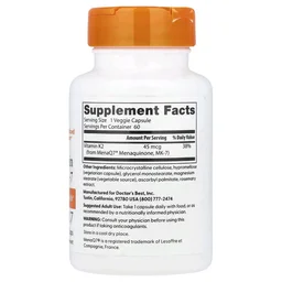 Doctor's Best Natural Vitamin K2 MK-7 , 45 mcg - 60 Veggie Caps
