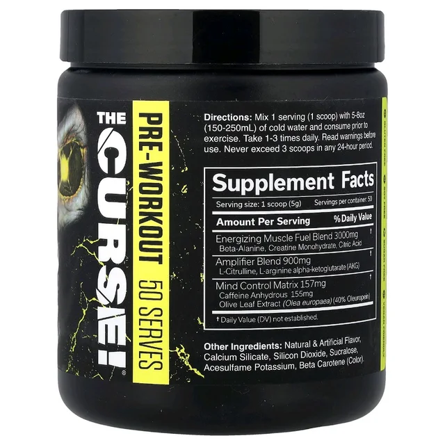 JNX Sports The Curse Pre-Workout - 50 servings, Lemon Rush