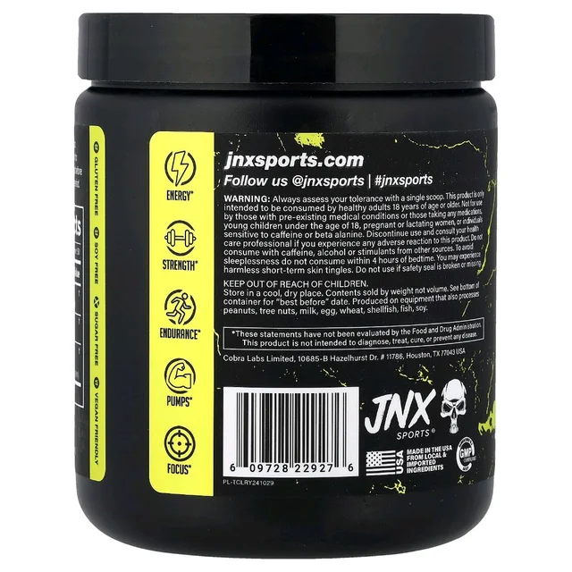 JNX Sports The Curse Pre-Workout - 50 servings, Lemon Rush