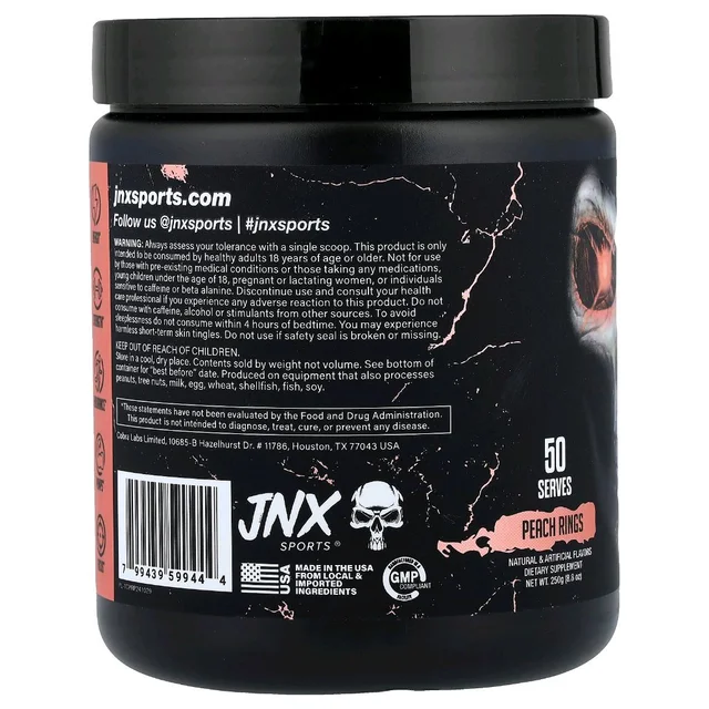 JNX Sports The Curse Pre-Workout - 50 servings, Peach Rings