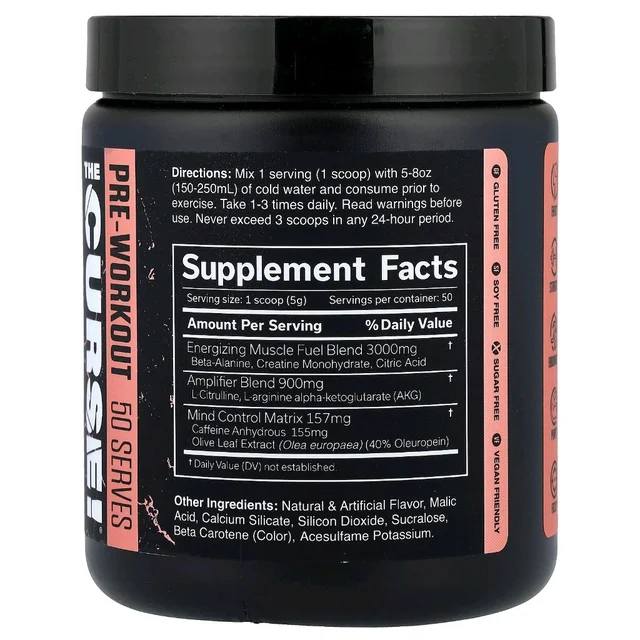 JNX Sports The Curse Pre-Workout - 50 servings, Peach Rings