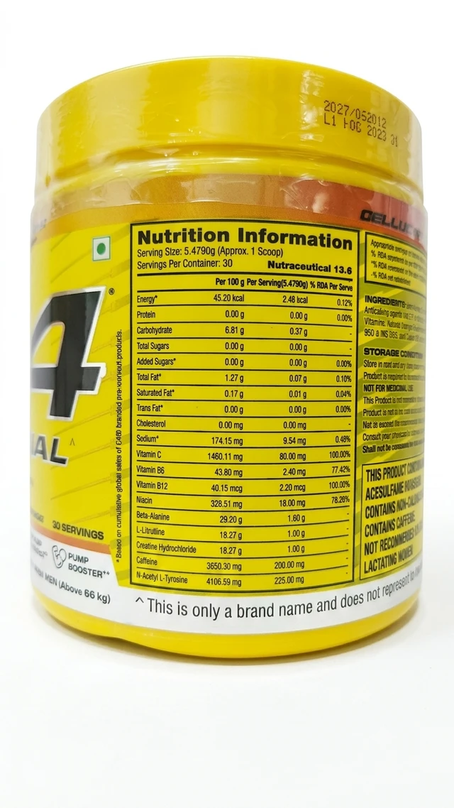 Cellucor C4 Original Pre-Workout - 30 servings, Orange Burst