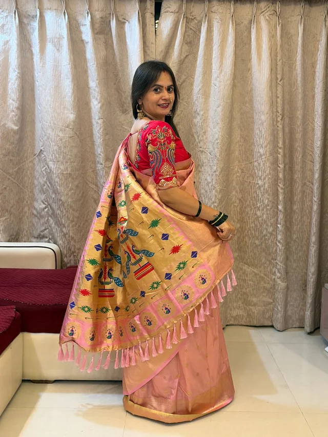 Jyotsna Inspired Aari Work Kalanjali Soft Silk Paithani Saree � Heavy Meenakari Pallu & Zari Border