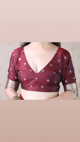 Banarasi Soft Silk Saree with Silver Zari Jaal Weaves - FREE, MAROON