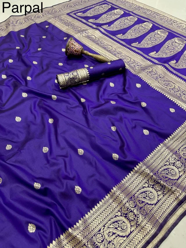 Designer Soft Silk Banarasi Saree | Lightweight Ethnic Wear with Heavy Meenakari Border