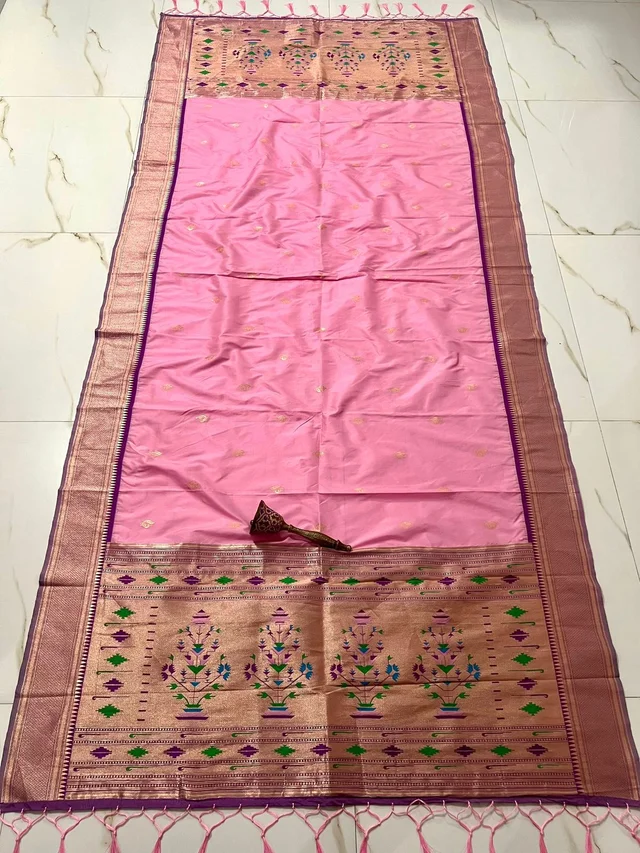 Elegant Baby Pink Soft Silk Dupatta with Subtle Zari Buti and Traditional Motif