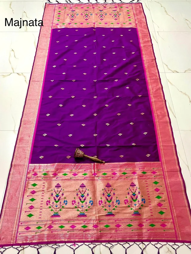 Festive Magenta Pink Soft Silk Dupatta with Heritage Style Guldasta Motif Rich Zari