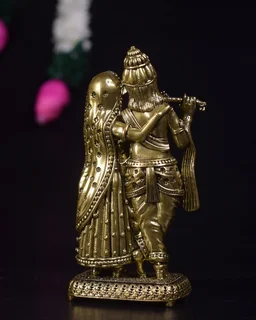 DecorsOne Brass Krishna Radha idol 7"