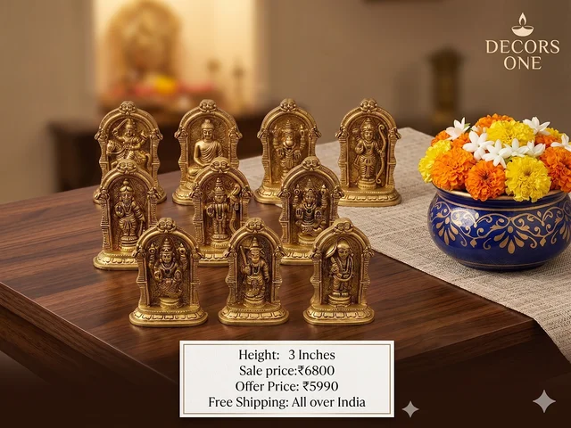 DecorsOne Brass Dhasavatharam Set 3"