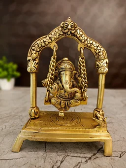 DecorsOne Brass Swing Ganesh - 7.5"