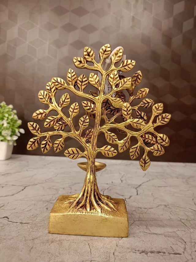 DecorsOne Brass kalpaviruksha Tree With Diya 7"