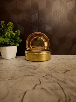 DecorsOne Authentic Brass Anjarai Petti | Vintage South Indian Masala Box for Vastu Kitchens & Prosperity