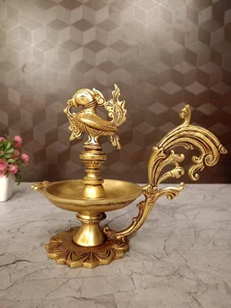 DecorsOne Buy Pure Brass Designer Annam Diya 7.5″, Superfine & Handicraft Idol