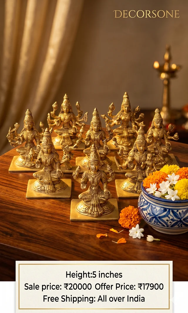 DecorsOne Brass Ashtalakshi Idols 5"
