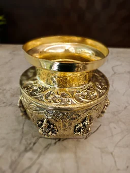 DecorsOne Brass Ashtalakshmi Kalasam For Pooja 5"