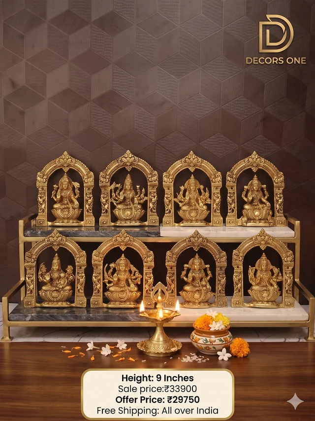 DecorsOne Brass Ashtalakshmi wall Mount 9"