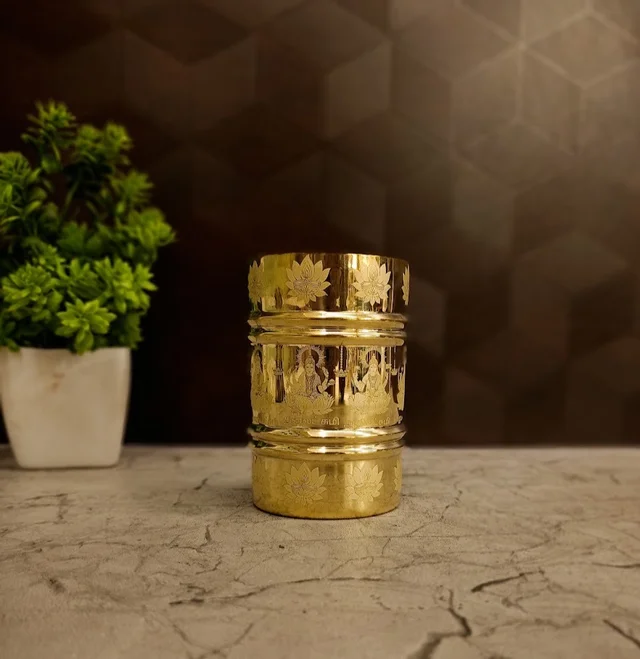 DecorsOne Invite wealth and prosperity with the Small Brass Ashtalakshmi Padi