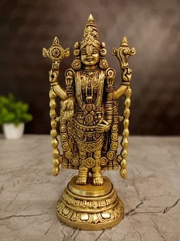 DecorsOne Brass Lord Chain Perumal Idol 8"