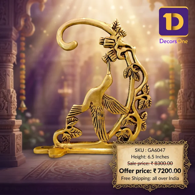 DecorsOne Brass Bird Bracket Wall Mount - 7"