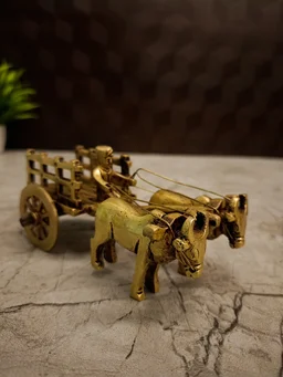 DecorsOne Brass Bullock Cart Idol 1.5'