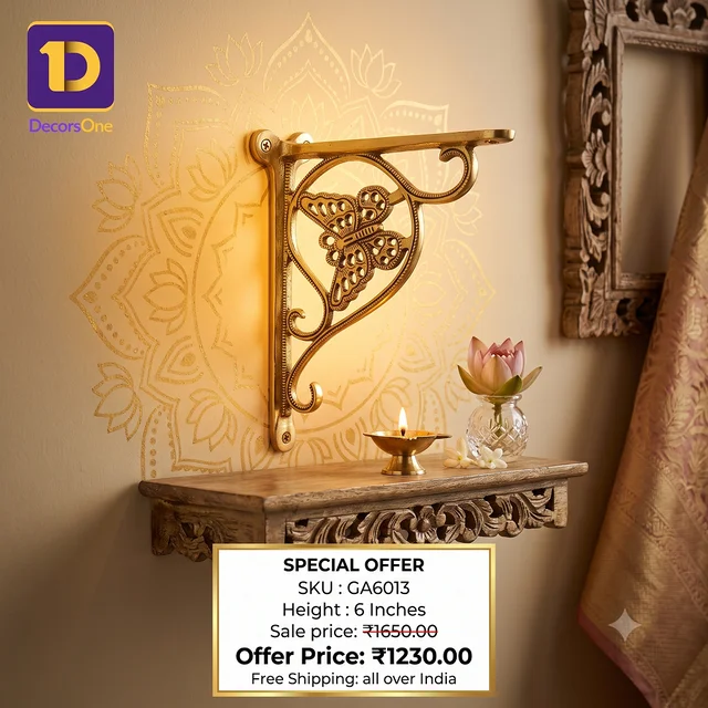 DecorsOne Brass Wall Disigne Bracket 6''