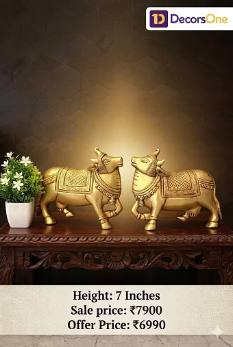 DecorsOne Brass Cow Wall Mount Pair 7"