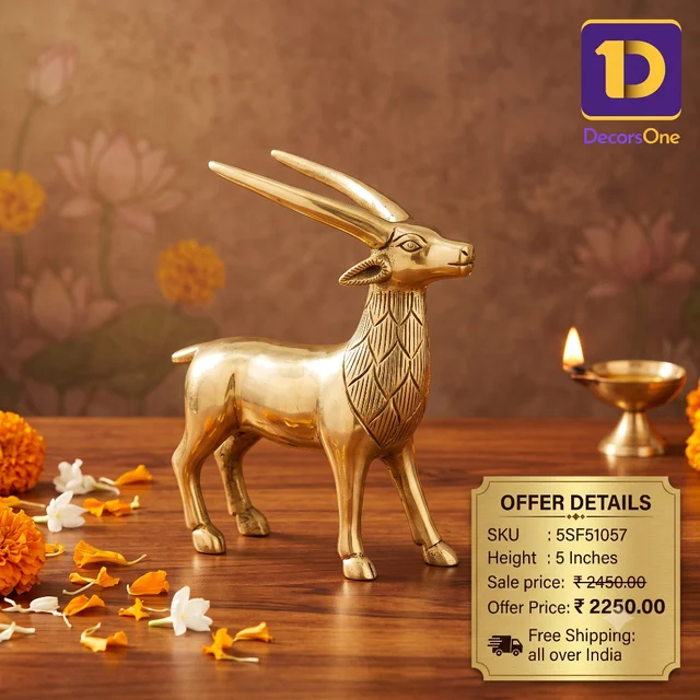 DecorsOne Brass Deer Plain Finish 5"