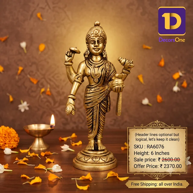 DecorsOne Brass Dhanvantari Idol 6"