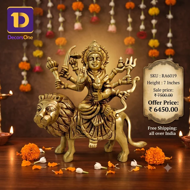 DecorsOne Brass Durgai Amman Idol 7"