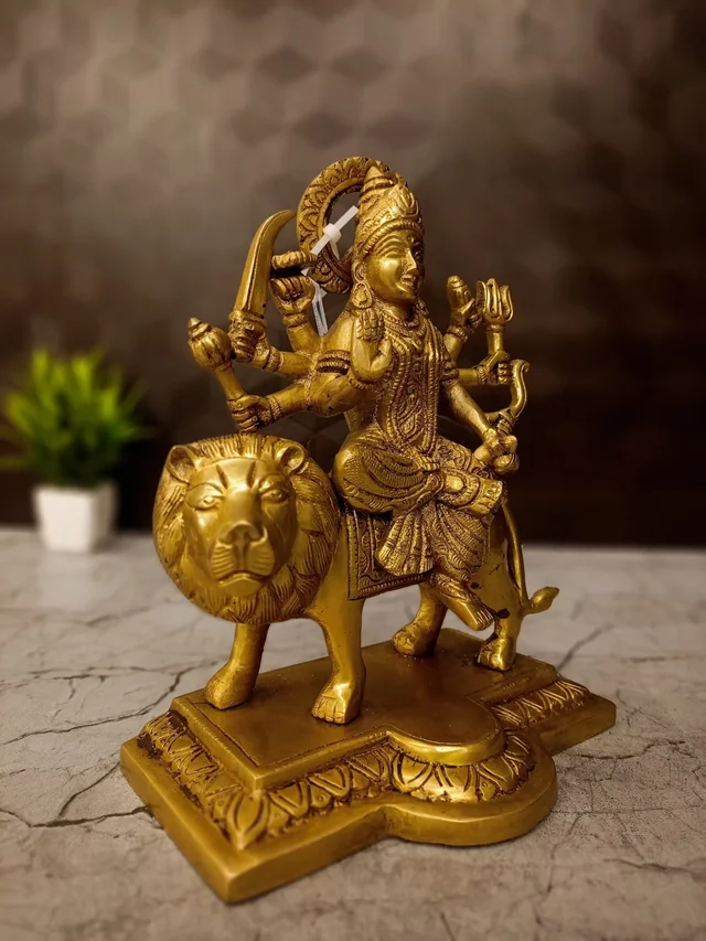 DecorsOne Brass Durgai Amman Idol 9"