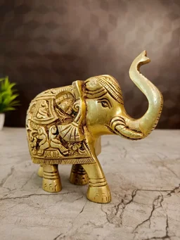 DecorsOne Brass Elephant Idol 4.5"