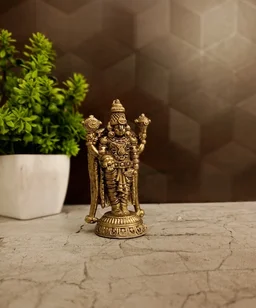 DecorsOne Authentic Fine Art Brass Balaji Statue | Majestic Lord Venkateshwara Idol