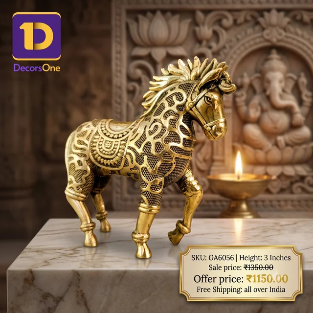 DecorsOne Brass Fine Art Horse Idol 3"