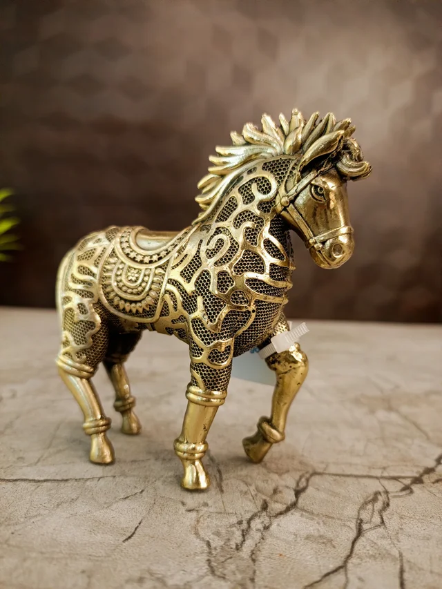 DecorsOne Brass Fine Art Horse Idol 3"