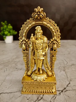 DecorsOne Brass Raja Alangara Murugan with Arch 6''