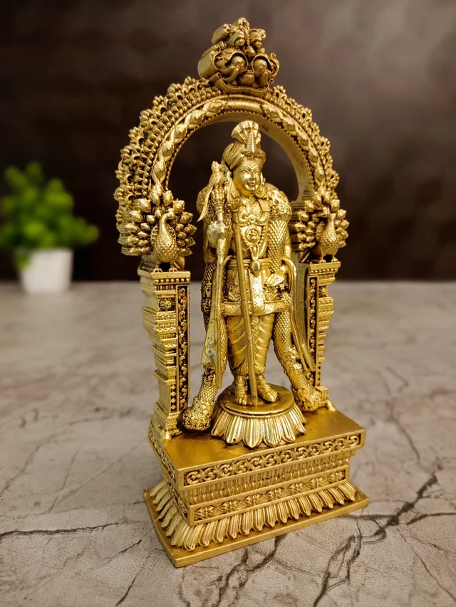 DecorsOne Brass Raja Alangara Murugan with Arch 6''