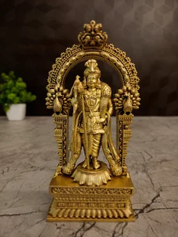DecorsOne Brass Raja Alangara Murugan with Arch 6''