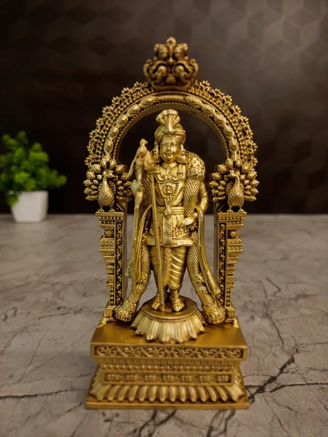 DecorsOne Brass Raja Alangara Murugan with Arch 6''