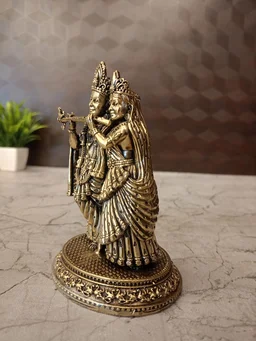 DecorsOne Brass Fine Art Radha Krishna Idol