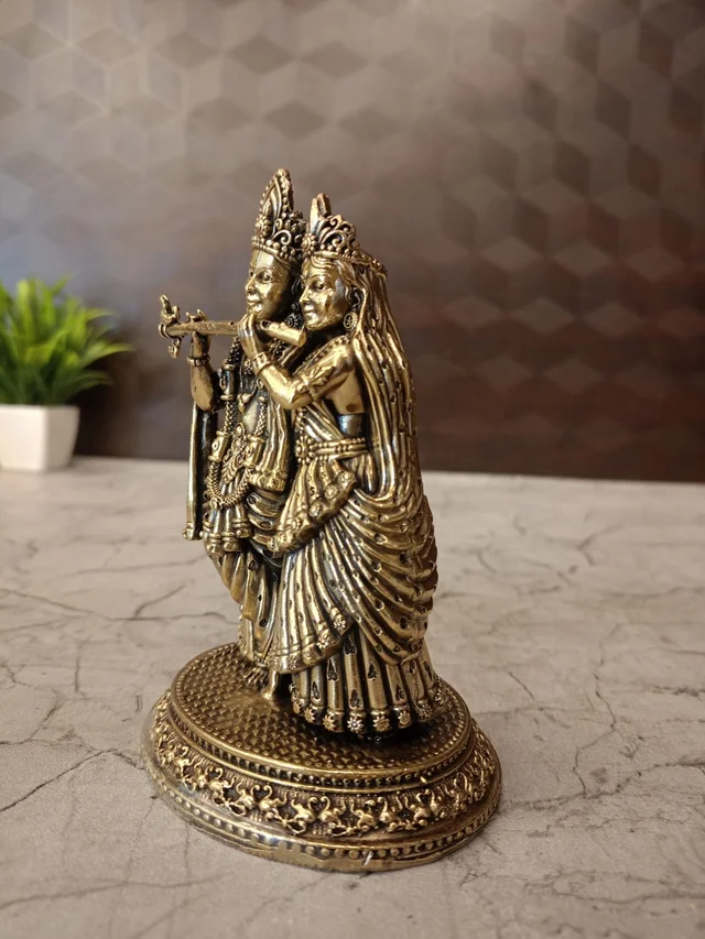 DecorsOne Brass Fine Art Radha Krishna Idol
