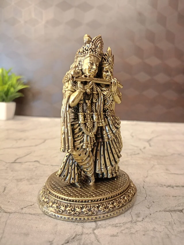 DecorsOne Brass Fine Art Radha Krishna Idol