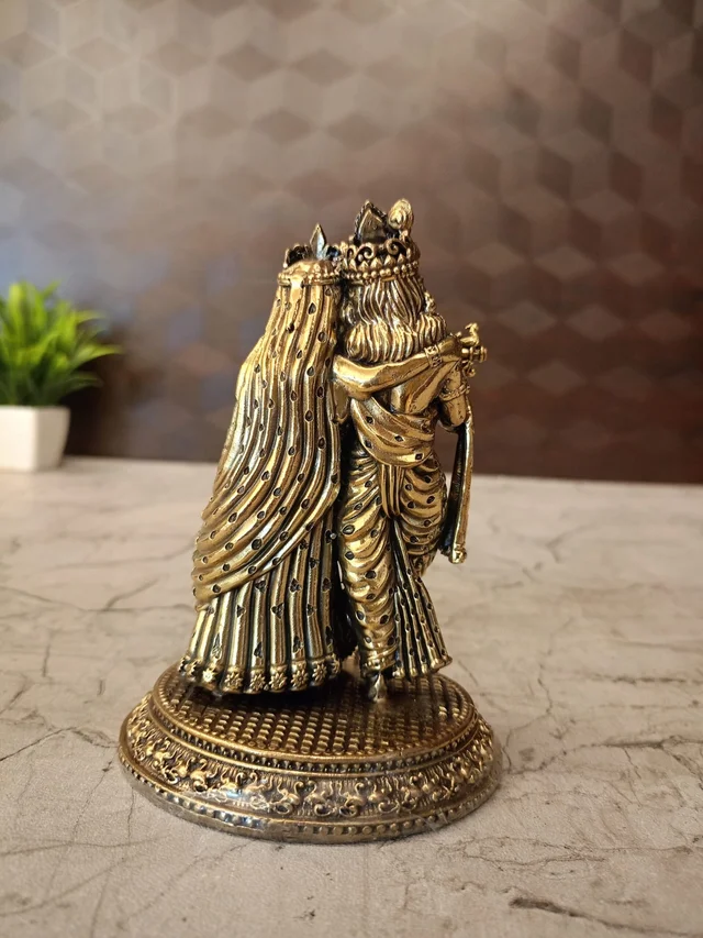DecorsOne Brass Fine Art Radha Krishna Idol